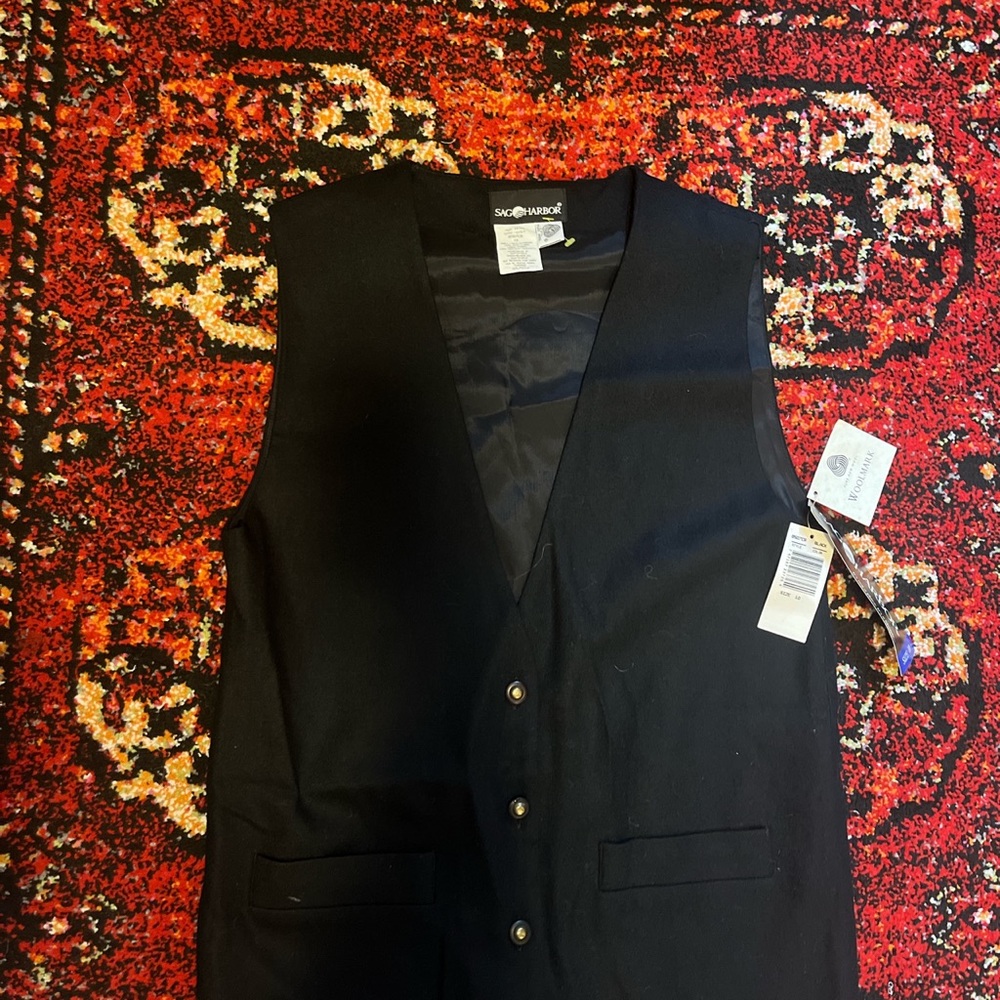 Vintage wool vest jacket. Black sz 10. 100% wool. New with tags.